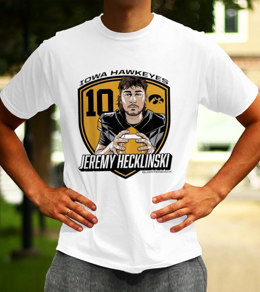 Iowa Hawkeyes 10 Jeremy Hecklinski Football Gold T-Shirt