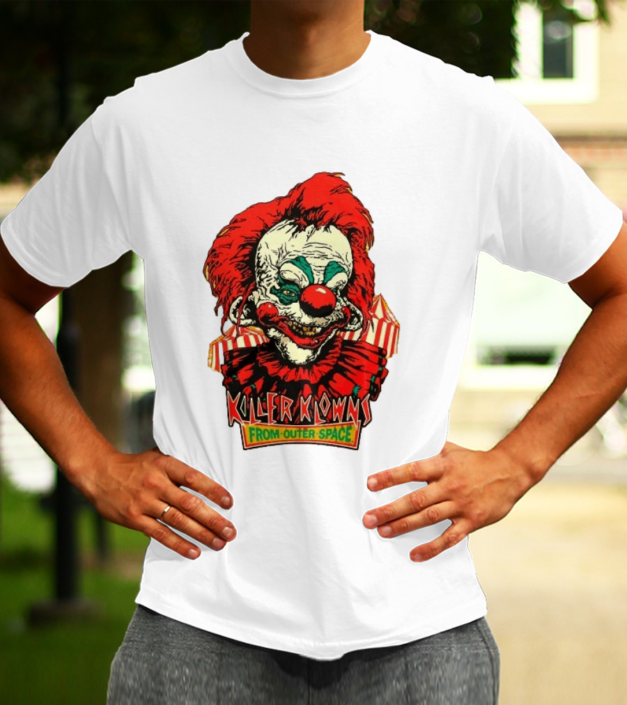 Killer Klowns From Outer Space Creepy Clown Art Red Nose Costume T-Shirt