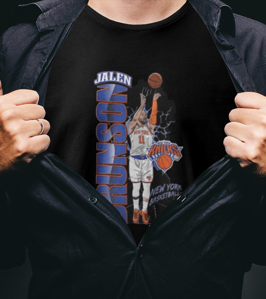 New York Knicks Jalen Brunson Shooting Basketball Player Knicks Basketball T-Shirt
