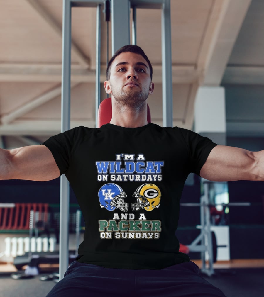 I'm A Wildcat On Saturdays UK Helmet And A Packer On Sundays G Helmet T-Shirt