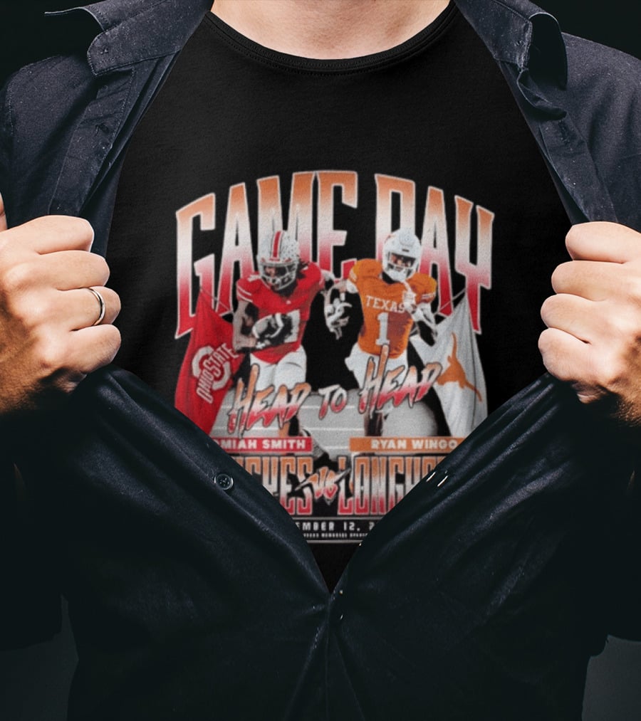 Game Day Buckeyes Vs Longhorns Jeremiah Smith Ryan Wingo September 12 2026 T-Shirt