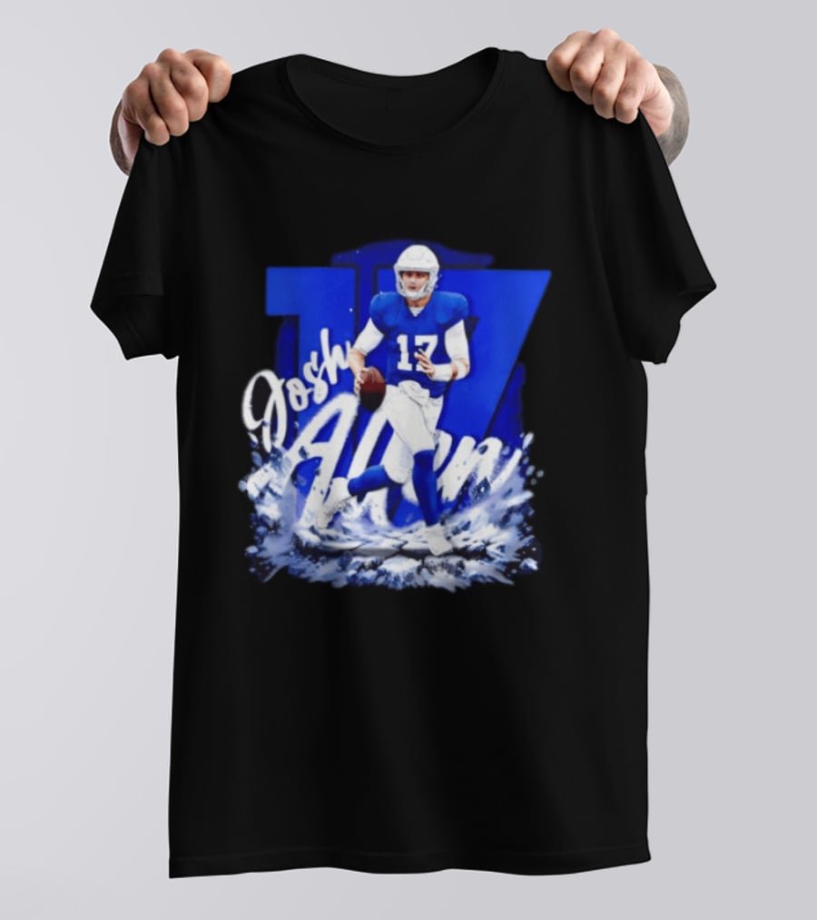 Josh Allen 17 Buffalo Bills Football Player Action T-Shirt