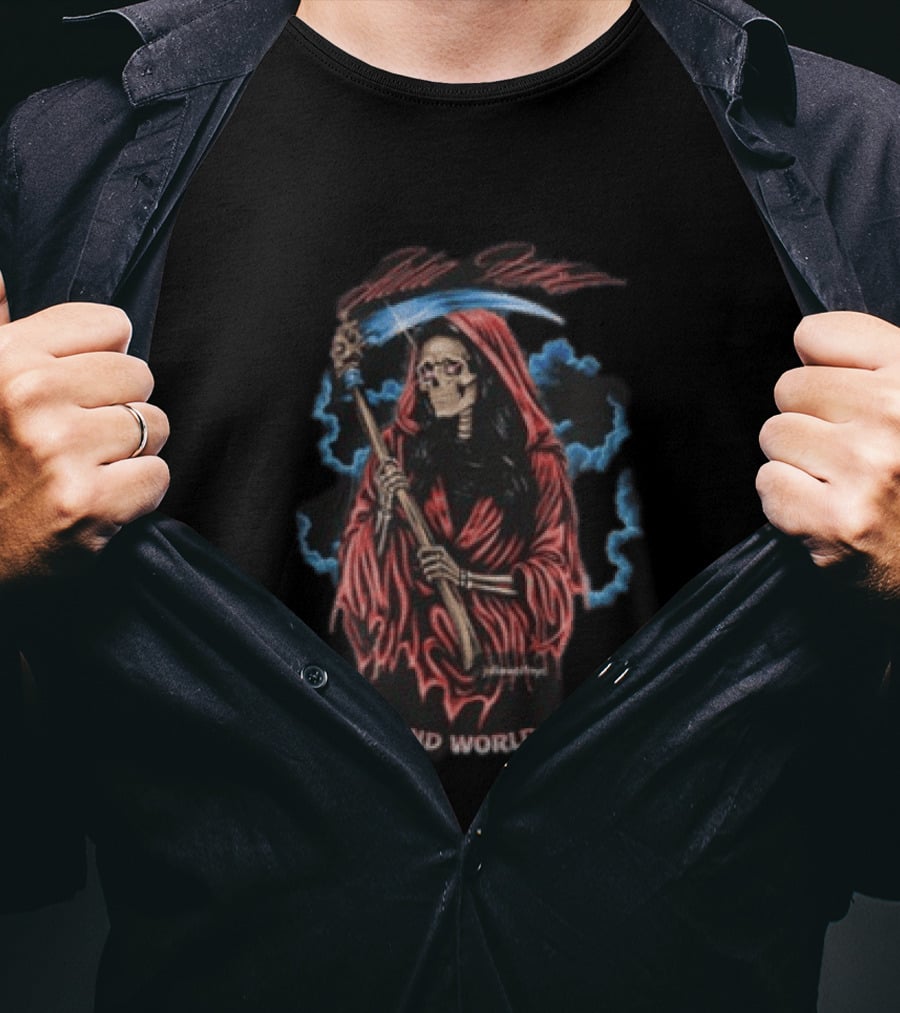 Julia Wolf Deep End World Tour 2026 Grim Reaper Skeleton In Red Cloak T-Shirt