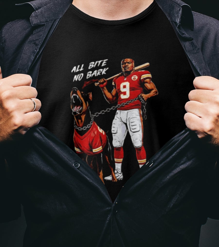 Kenneth Walker III All Bite No Bark Number 9 Football Player And Dog T-Shirt