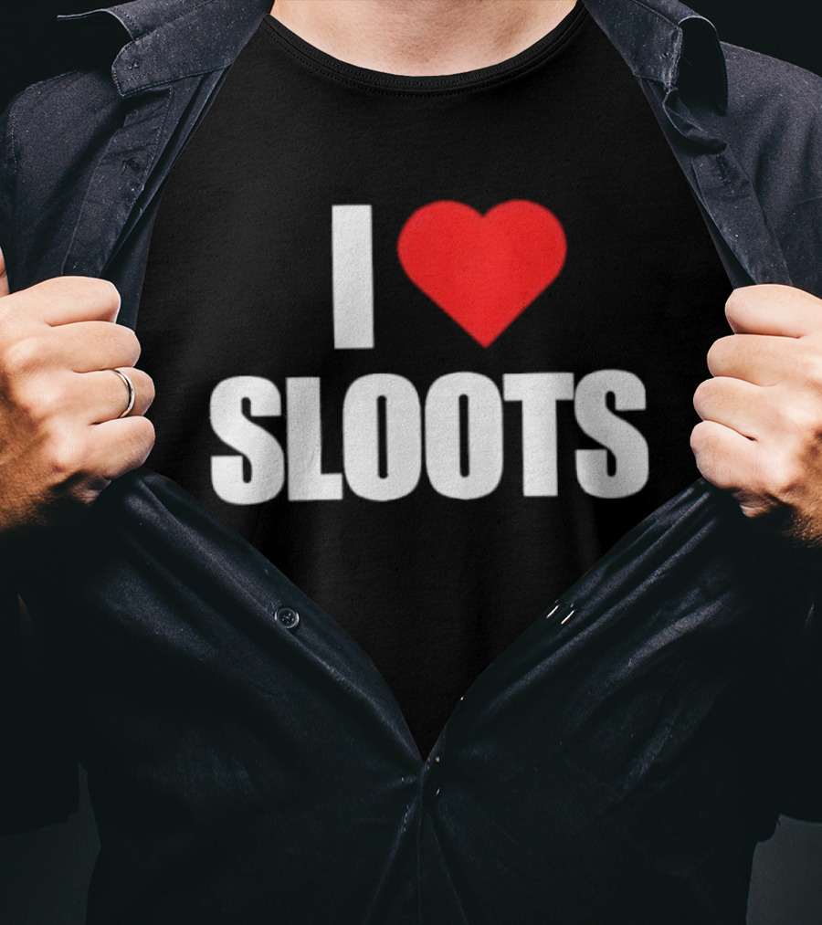 I Love Sloots Bold Statement Red Heart T-Shirt