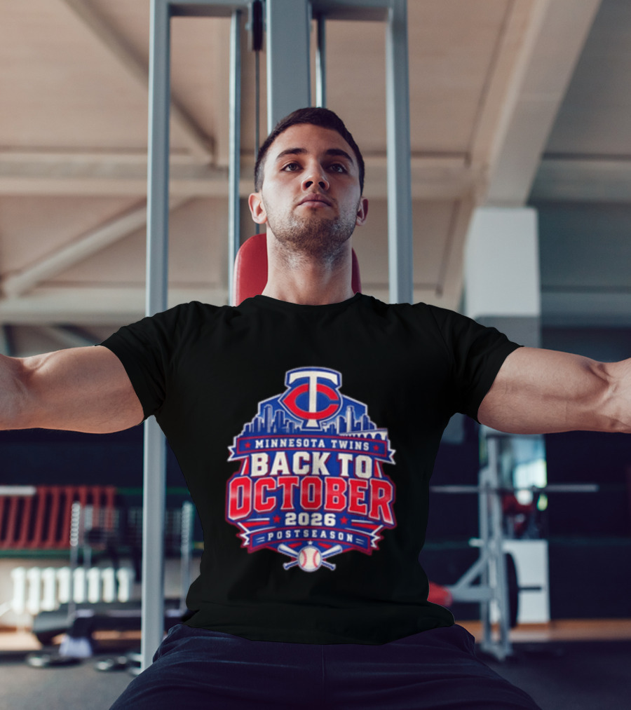 Minnesota Twins Back To October 2026 Postseason Skyline T-Shirt