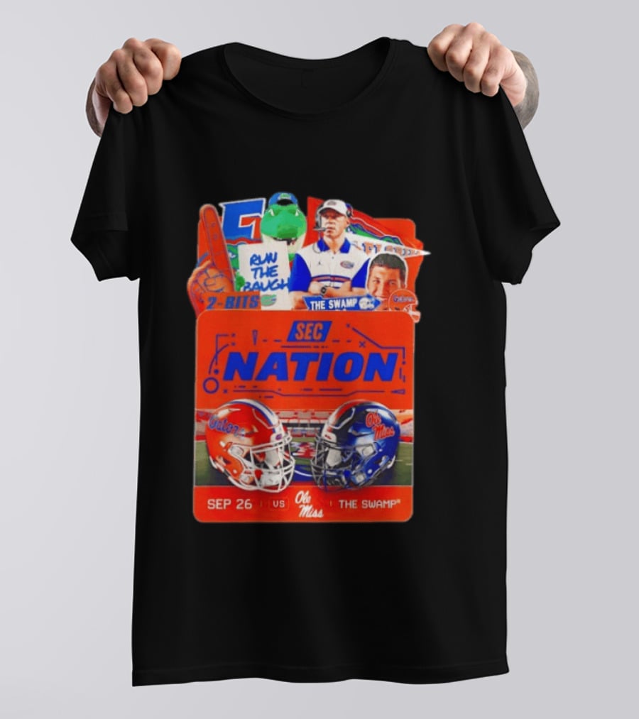 SEC Nation Florida Gators Vs Ole Miss The Swamp September 26 Helmets Football Rivalry T-Shirt