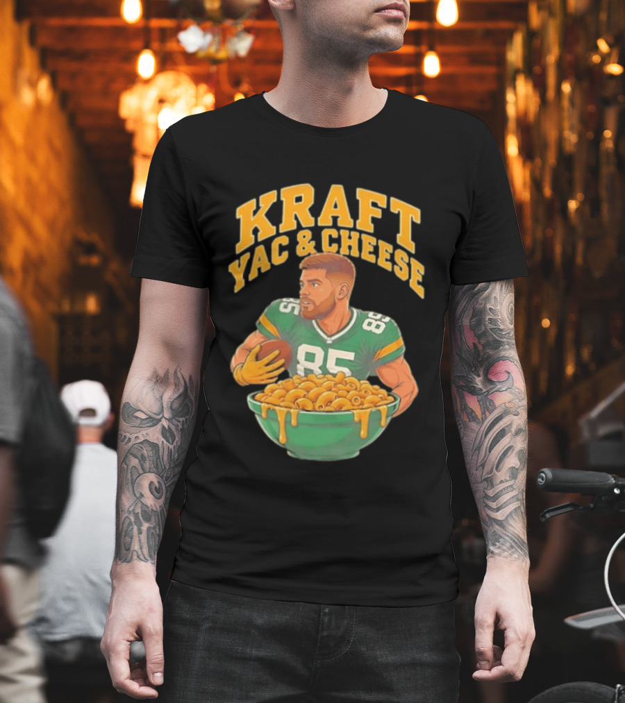 Kraft Yac & Cheese Green Bay Packers 85 Football Player With Bowl T-Shirt