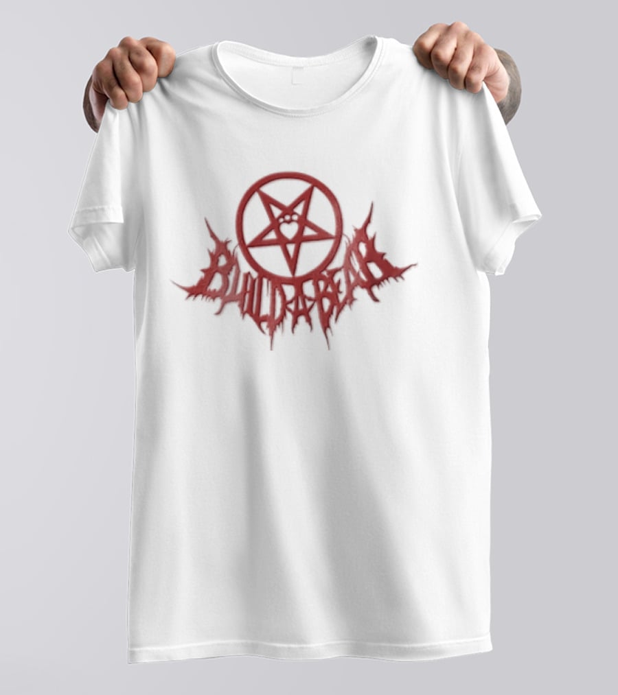 Build A Bear Red Pentagram Heart Paw T-Shirt