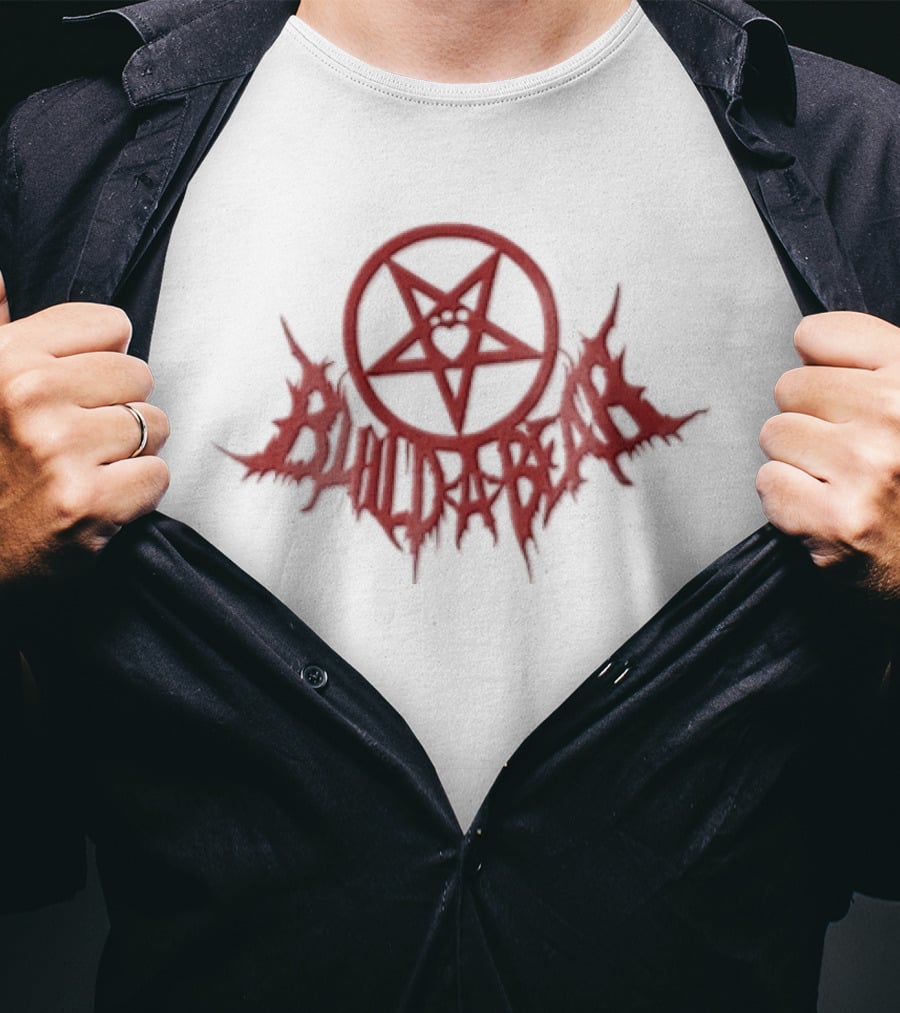 Build A Bear Red Pentagram Heart Paw T-Shirt