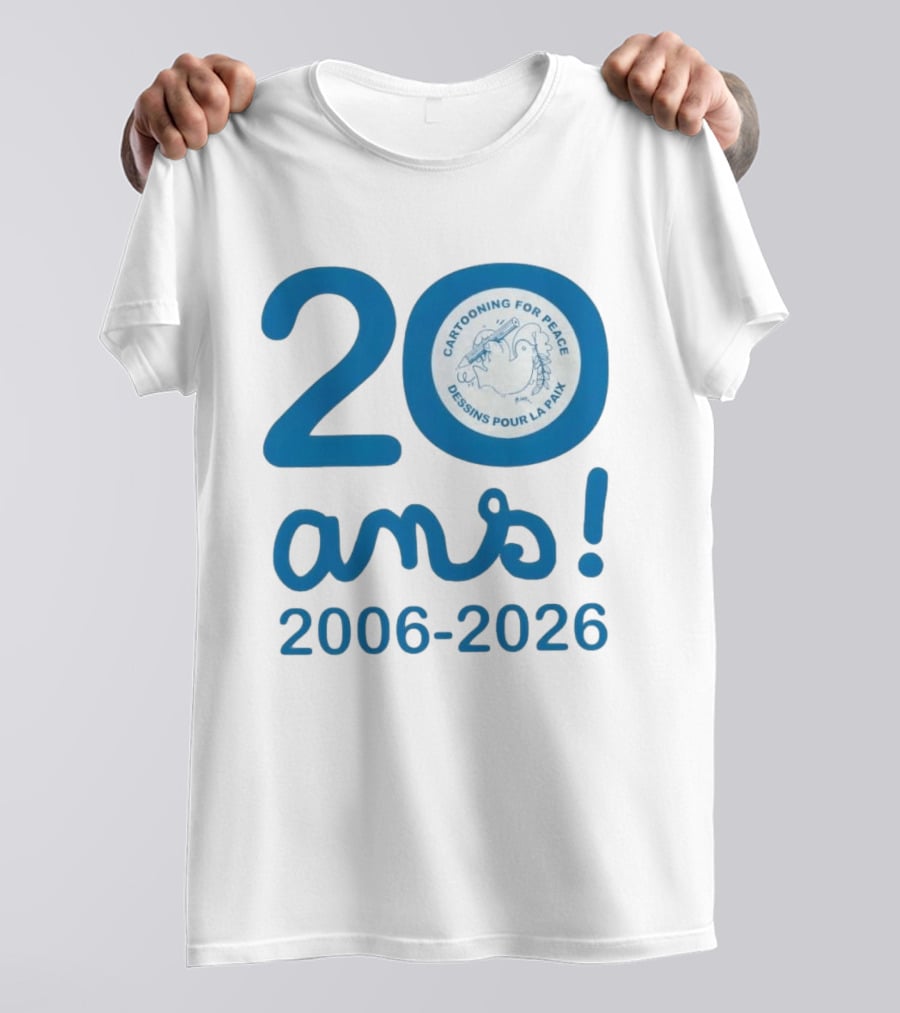 Cartooning For Peace 20 Ans 2006 2026 Dessins Pour La Paix 20th Anniversary T-Shirt