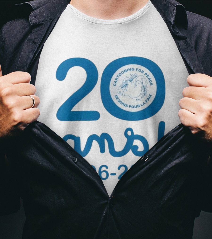 Cartooning For Peace 20 Ans 2006 2026 Dessins Pour La Paix 20th Anniversary T-Shirt