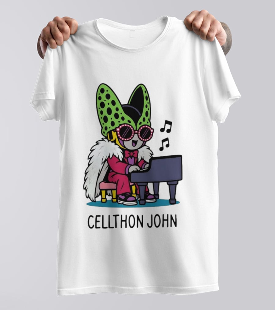 Cellthon John Dragon Ball Z Piano Music Fun T-Shirt