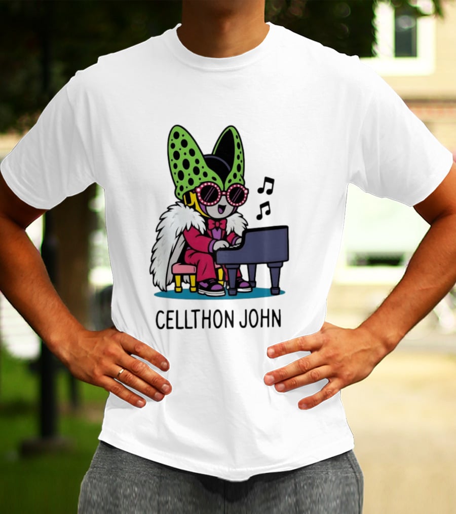 Cellthon John Dragon Ball Z Piano Music Fun T-Shirt