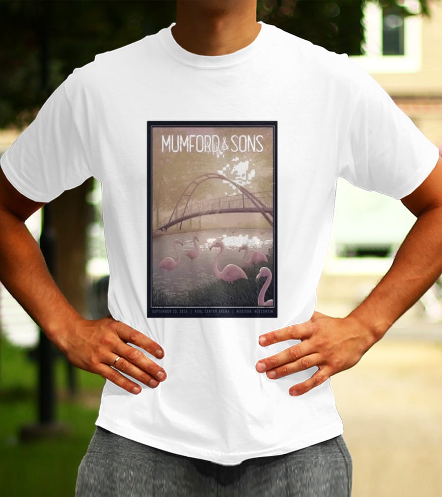 Mumford And Sons Concert Featuring Flamingos At Kohl Center Arena Madison WI September 23 2026 T-Shirt