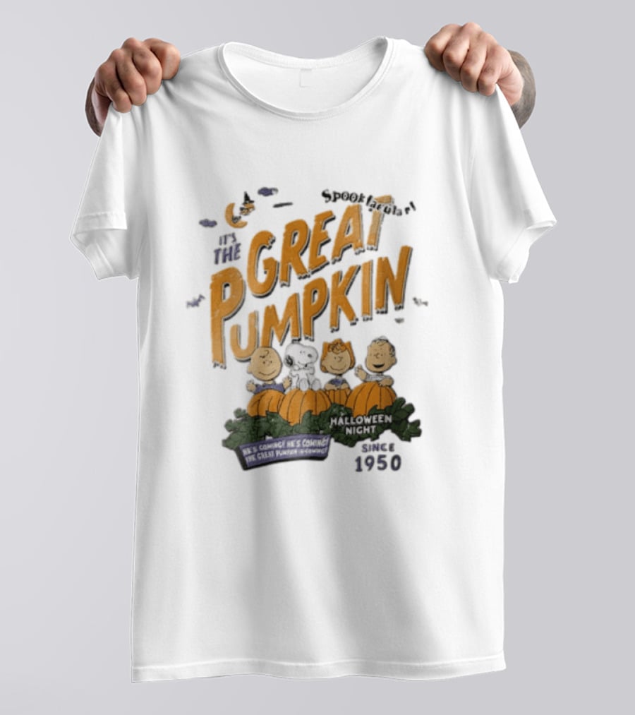 Spooktacular It's The Great Pumpkin Halloween Night Since 1950 Peanuts Charlie Brown Snoopy T-Shirt