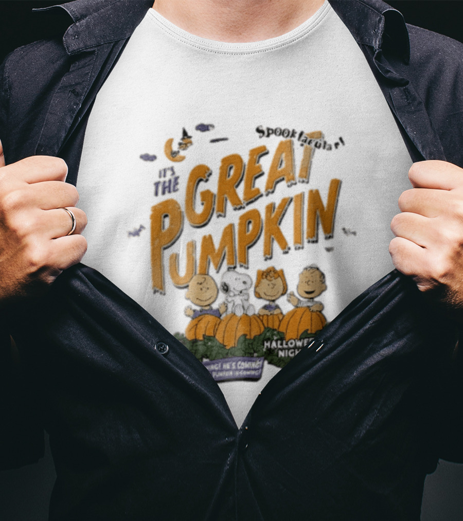 Spooktacular It's The Great Pumpkin Halloween Night Since 1950 Peanuts Charlie Brown Snoopy T-Shirt