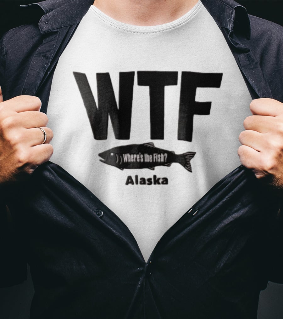 WTF Where's The Fish Alaska Black T-Shirt