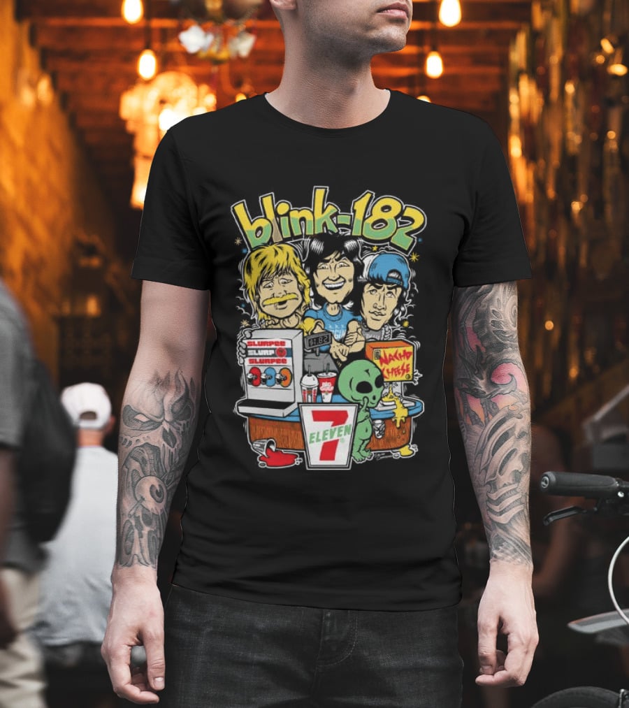 Blink 182 Store 7 Eleven X Blink 182 Take It To Eleven Nacho Fries Slurpee Alien T-Shirt