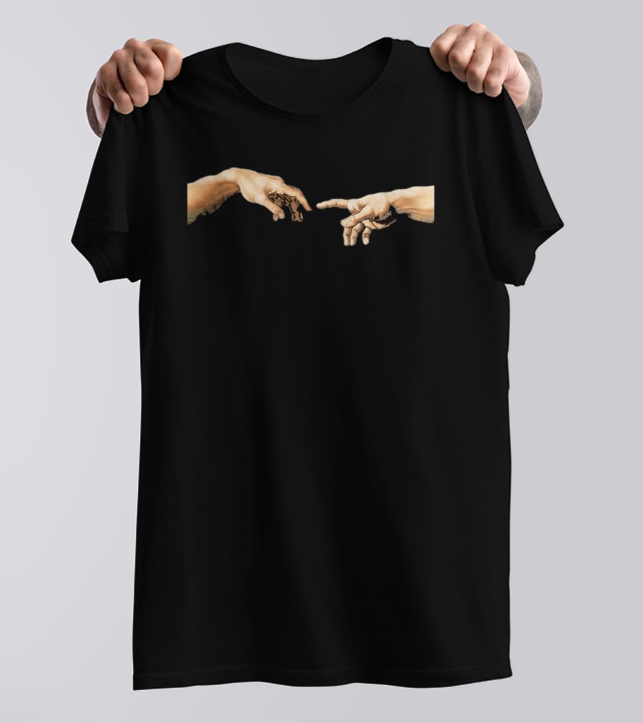 Michelangelo The Creation Of Adam Hands Gesture Renaissance T-Shirt