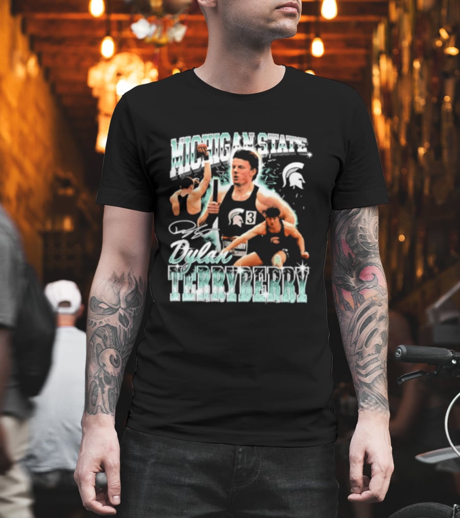Michigan State Spartans Dylan Terryberry Player Collage T-Shirt