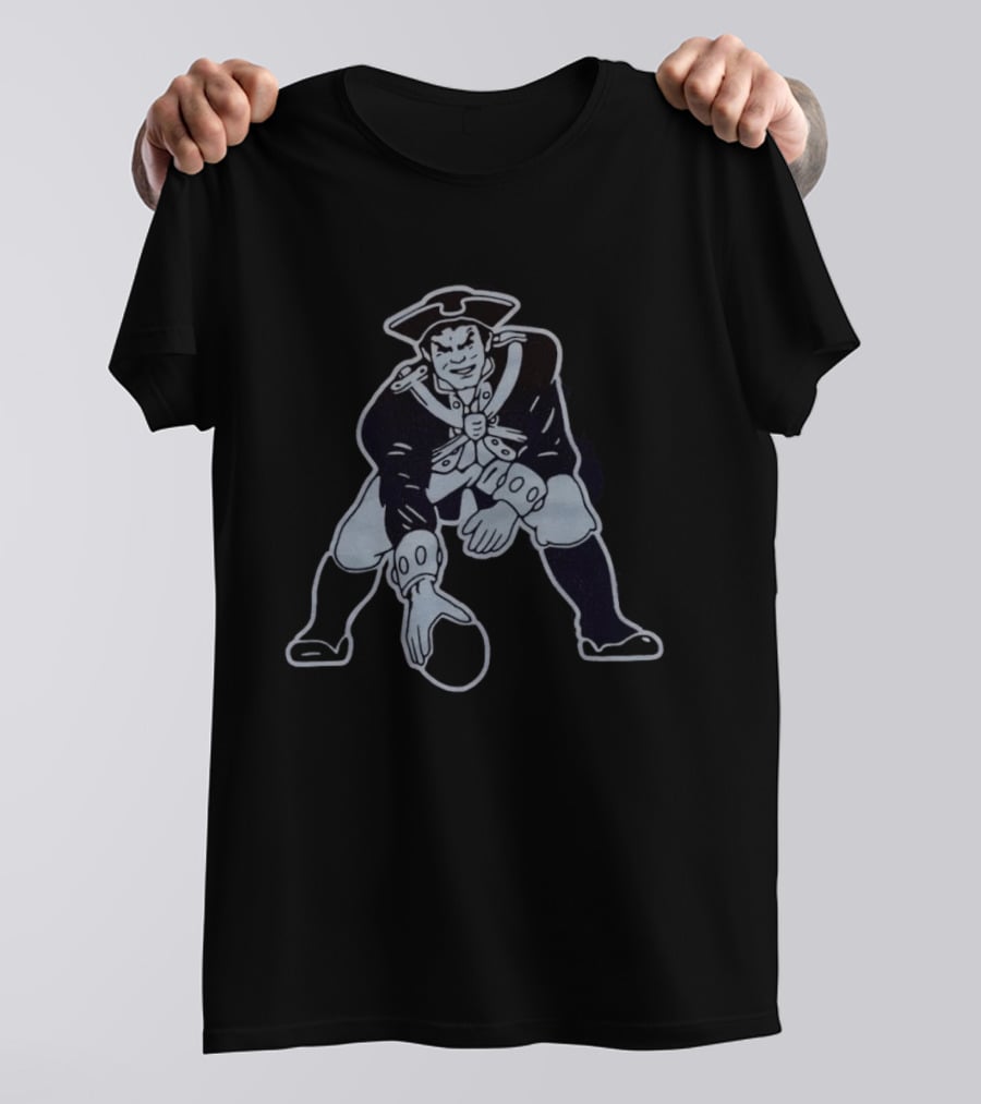 New England Patriots Pat Patriot 1979 Football Blackout T-Shirt