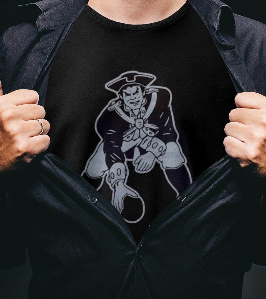 New England Patriots Pat Patriot 1979 Football Blackout T-Shirt