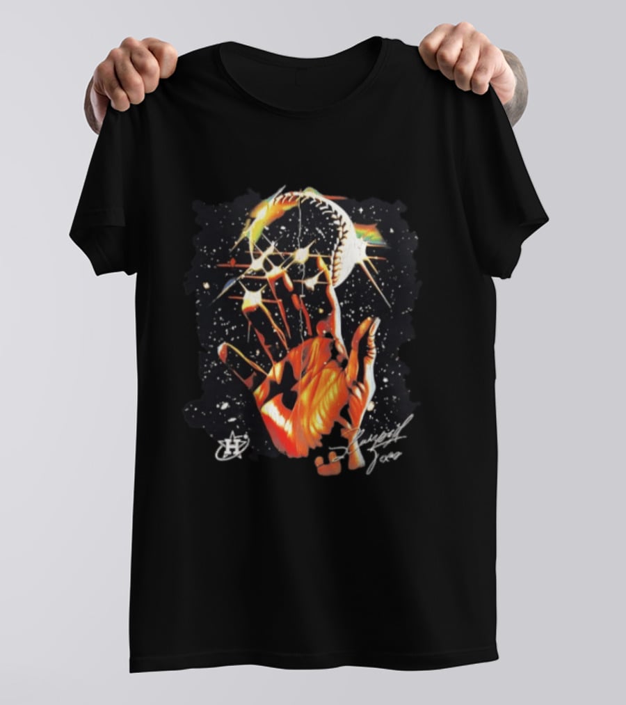 Houston Astros Hand Baseball Stars Signature T-Shirt