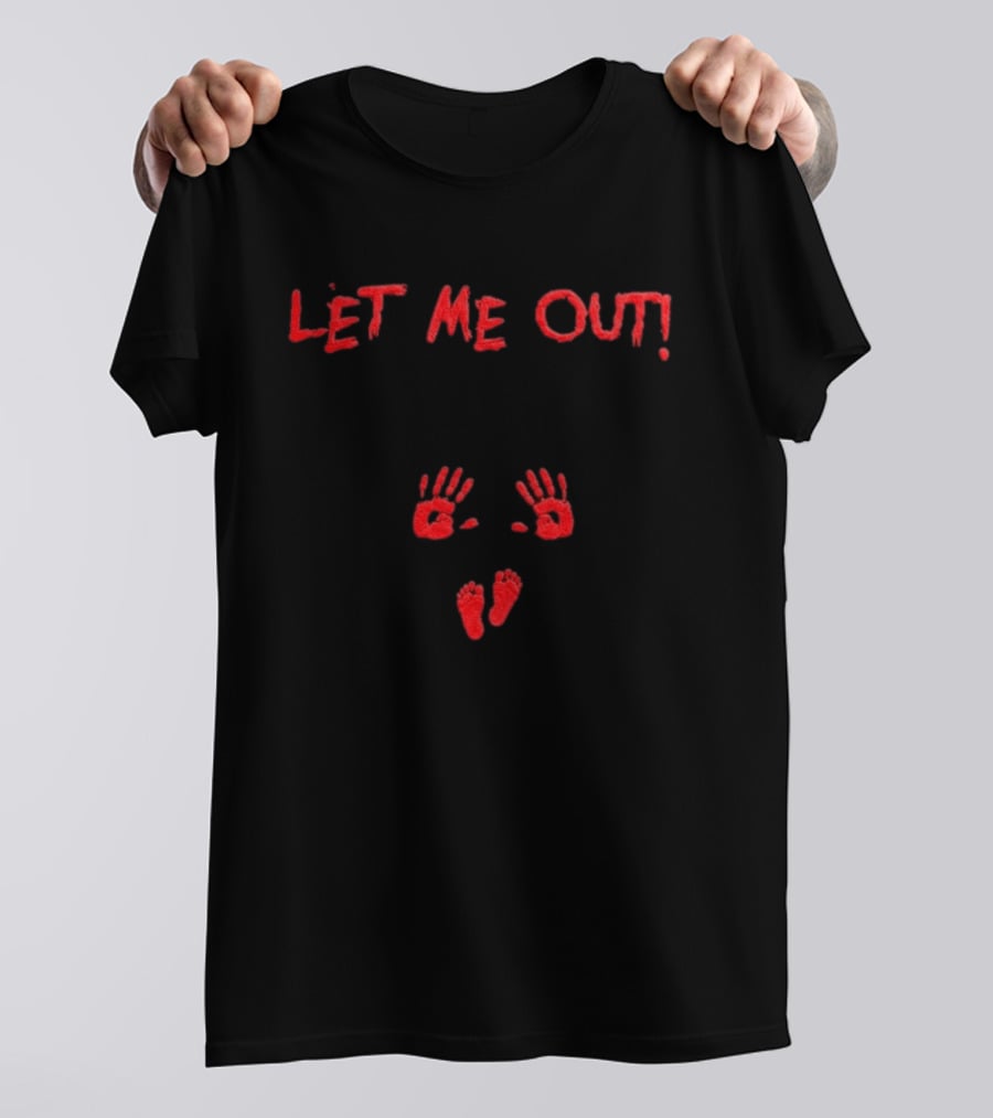 Let Me Out Handprint And Footprint Blood Halloween 2026 T-Shirt