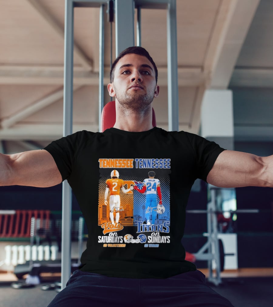 Tennessee Volunteers On Saturdays Go Volunteers Tennessee Titans On Sundays Go Titans T-Shirt