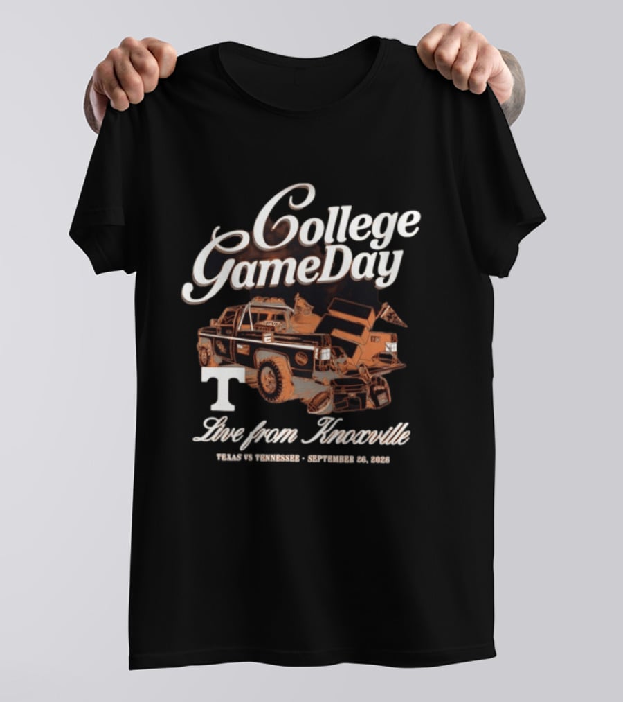 College Gameday Texas Vs Tennessee Live From Knoxville September 23 2023 Vintage Truck T-Shirt