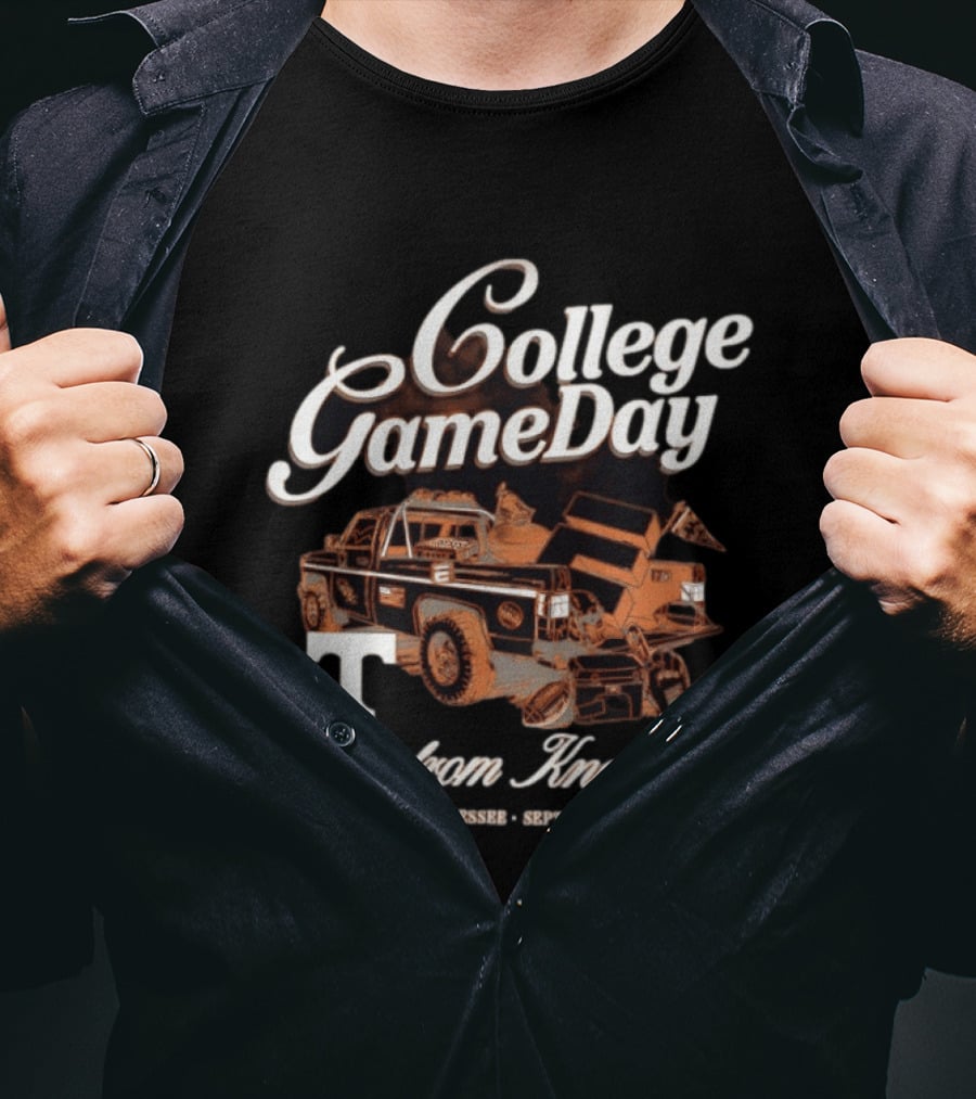 College Gameday Texas Vs Tennessee Live From Knoxville September 23 2023 Vintage Truck T-Shirt