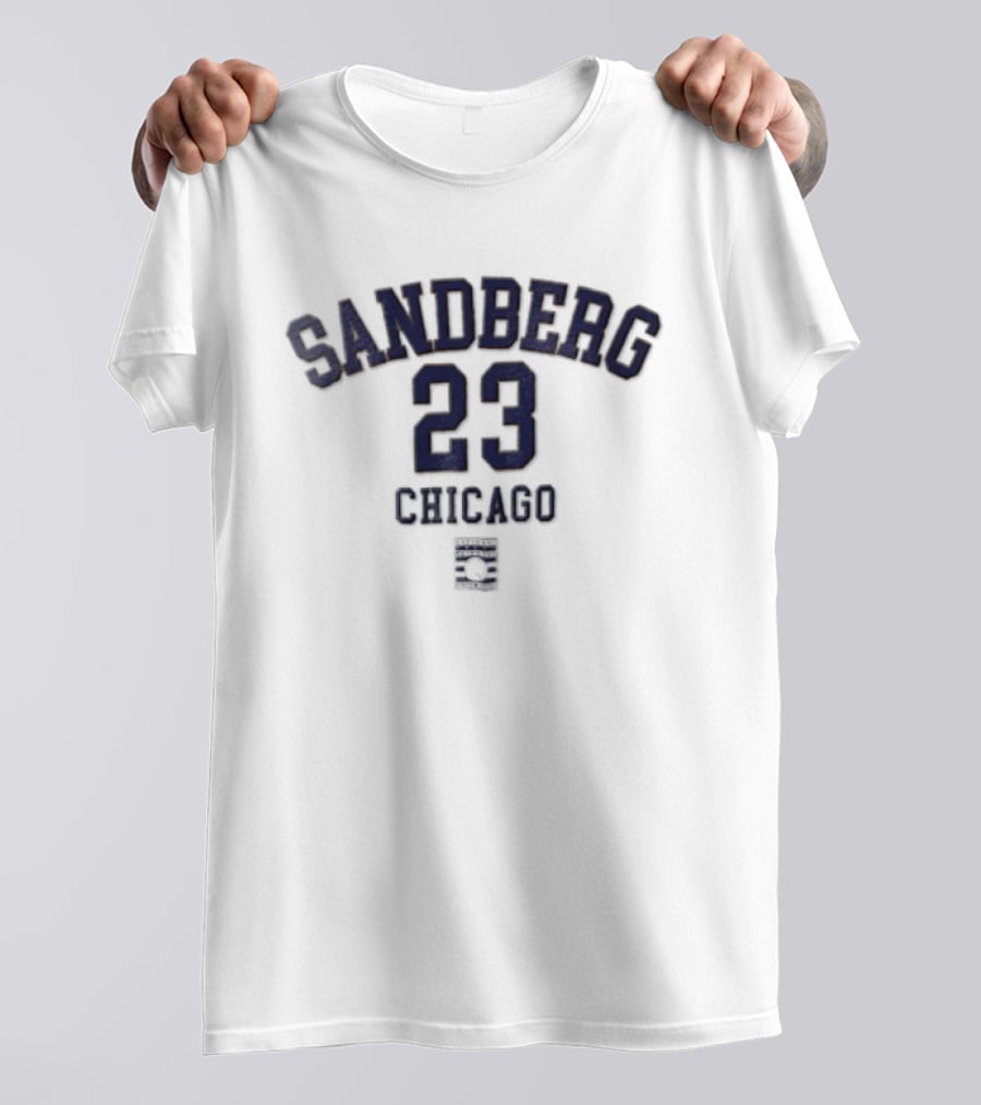 Chicago Cubs Sandberg 23 Jersey Vintage Style C Patch T-Shirt