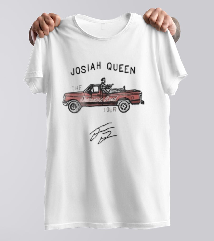 Josiah Queen The Damascus Road Tour Man Playing Guitar In Pickup Truck T-Shirt