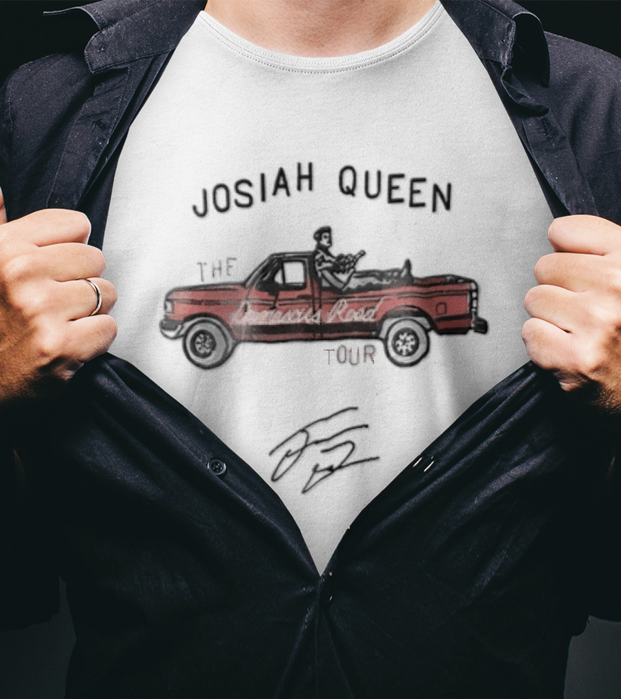 Josiah Queen The Damascus Road Tour Man Playing Guitar In Pickup Truck T-Shirt