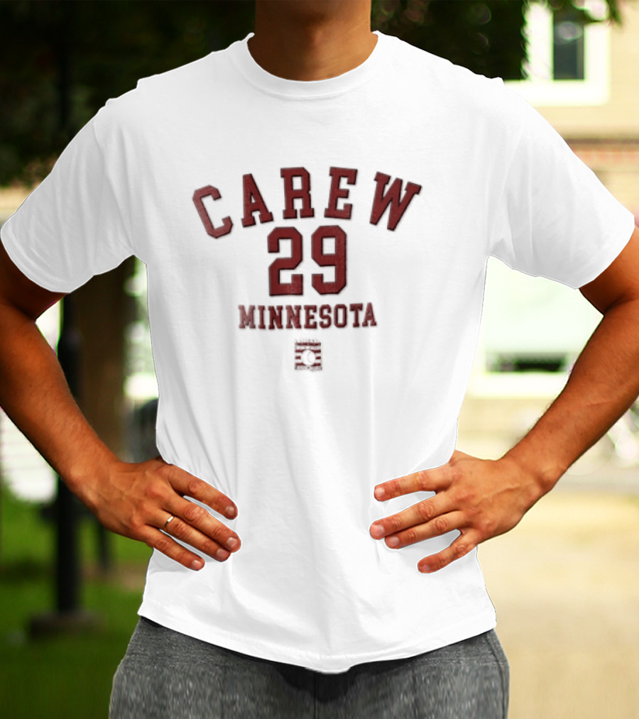 Minnesota Twins Carew 29 Baseball Hall Of Fame Jersey Lettering T-Shirt
