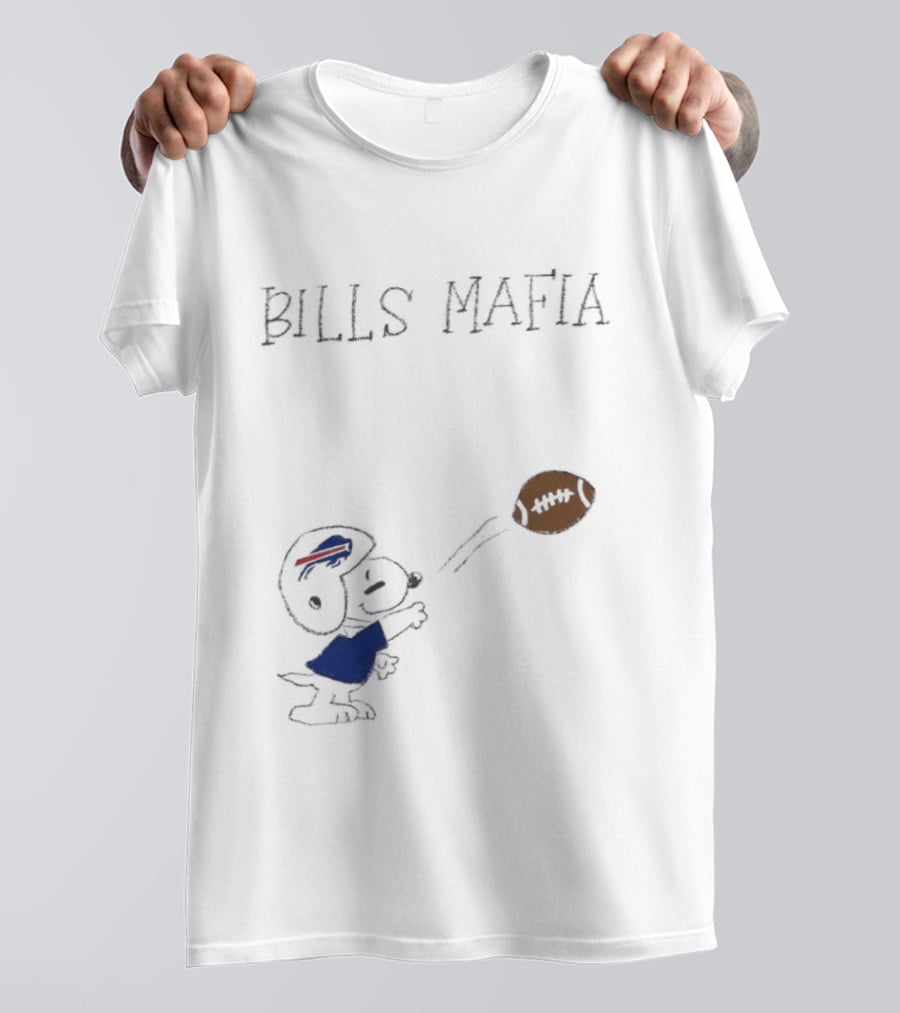 Snoopy Bills Mafia Buffalo Bills Football Fan Apparel Peanuts Sports T-Shirt