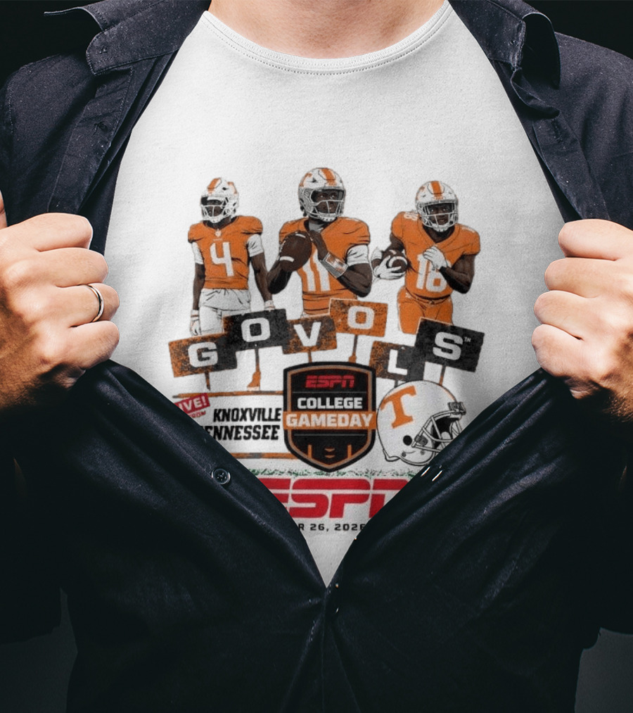 Gameday Knoxville Tennessee Go Vols ESPN College Football September 26 2026 Week 4 T-Shirt