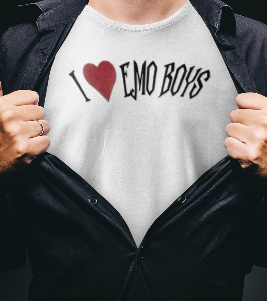 I Love Emo Boys Red Heart T-Shirt