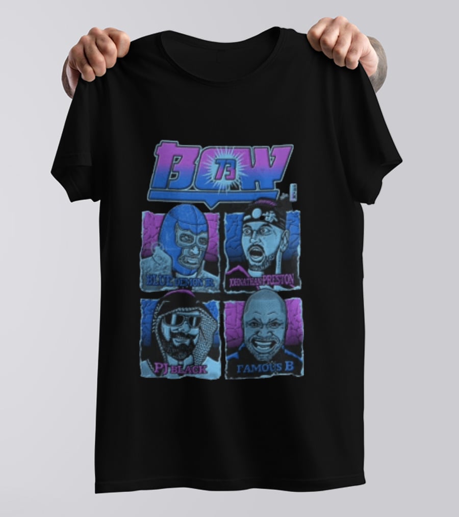 BCW 73 Blue Demon Jr Johnathan Preston PJ Black Famous B T-Shirt