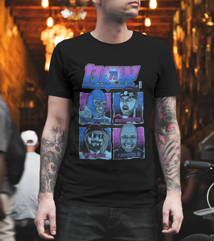 BCW 73 Blue Demon Jr Johnathan Preston PJ Black Famous B T-Shirt