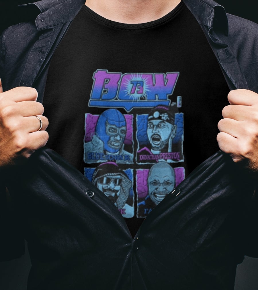 BCW 73 Blue Demon Jr Johnathan Preston PJ Black Famous B T-Shirt