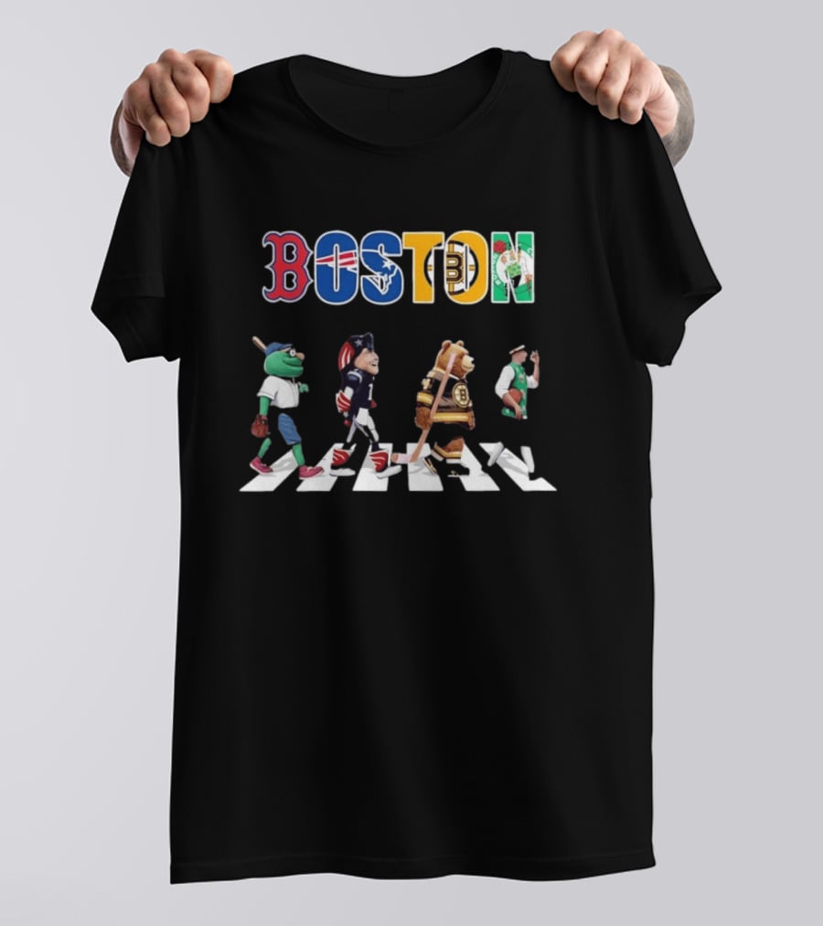 Boston Sports Mascots Abbey Road T-Shirt