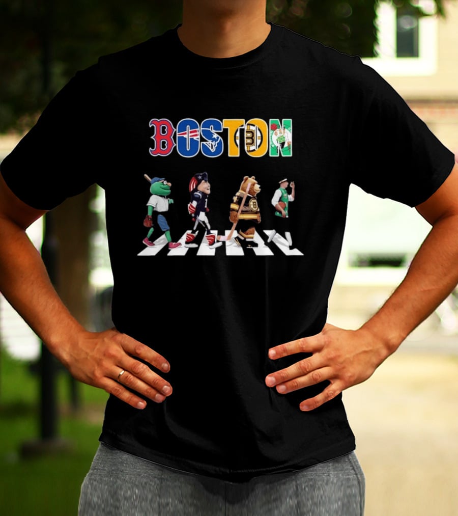 Boston Sports Mascots Abbey Road T-Shirt