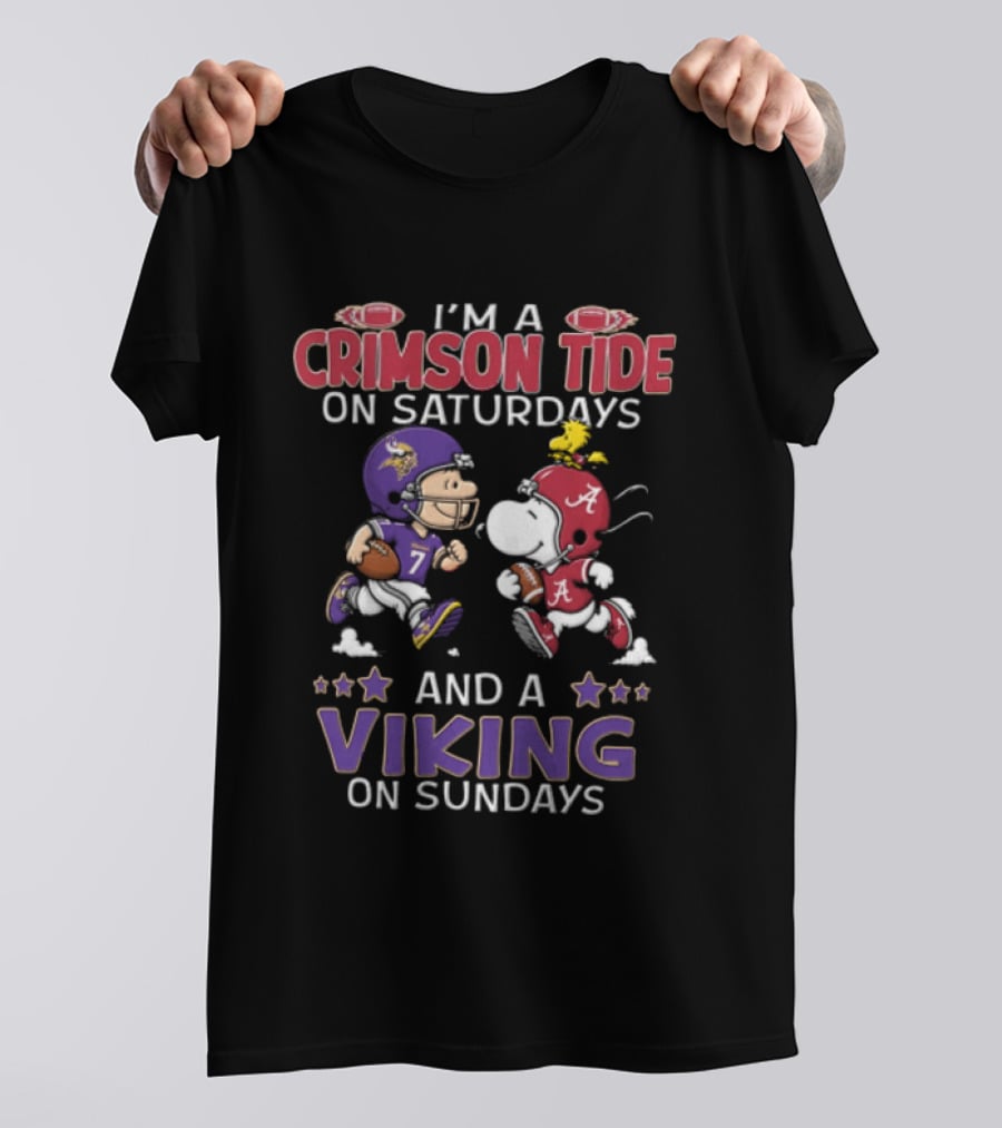 I'm A Crimson Tide On Saturdays Viking On Sundays T-Shirt