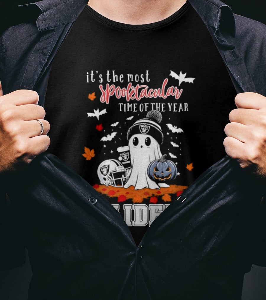 It's The Most Spooktacular Time Of The Year Raiders Halloween Ghost Pumpkin T-Shirt