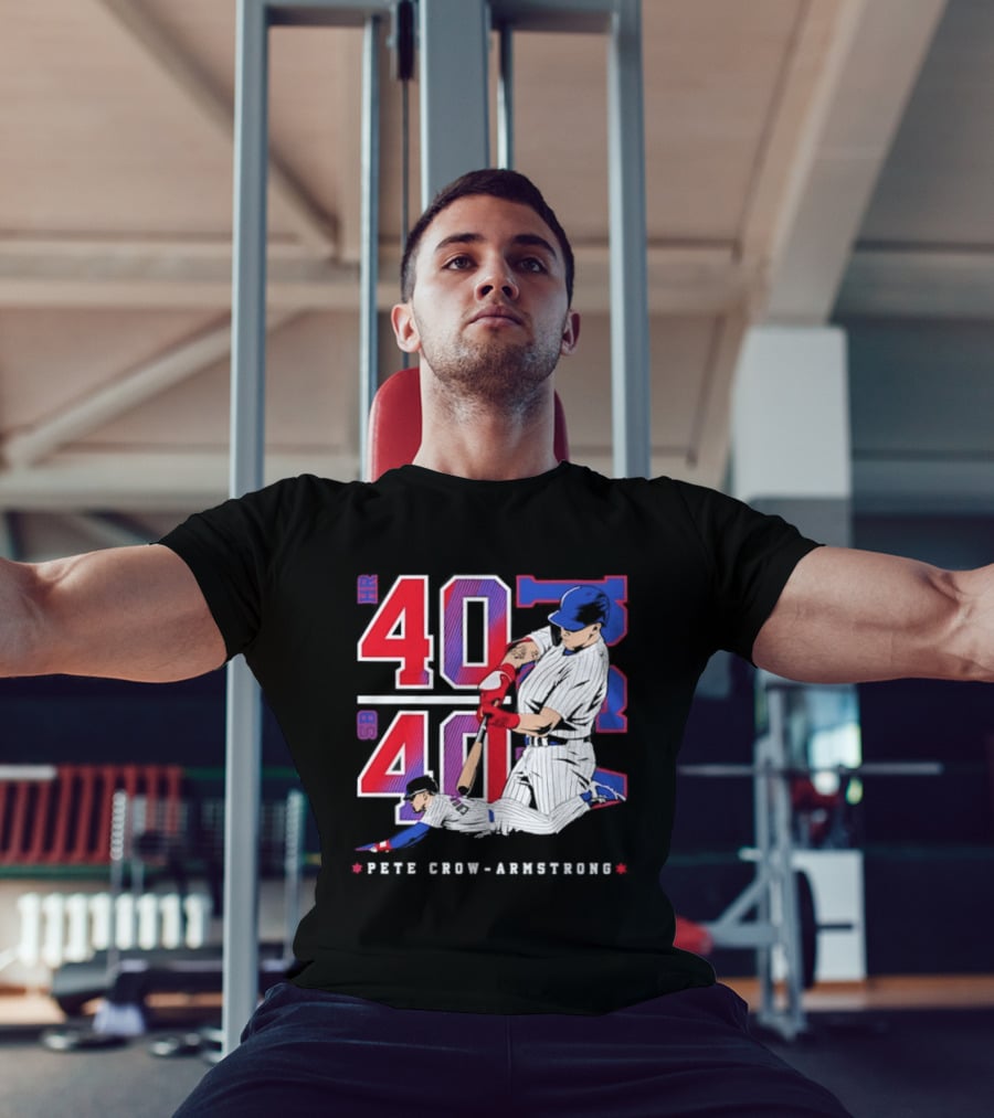Pete Crow Armstrong 40 40 HR SB Club Chicago Cubs Players T-Shirt