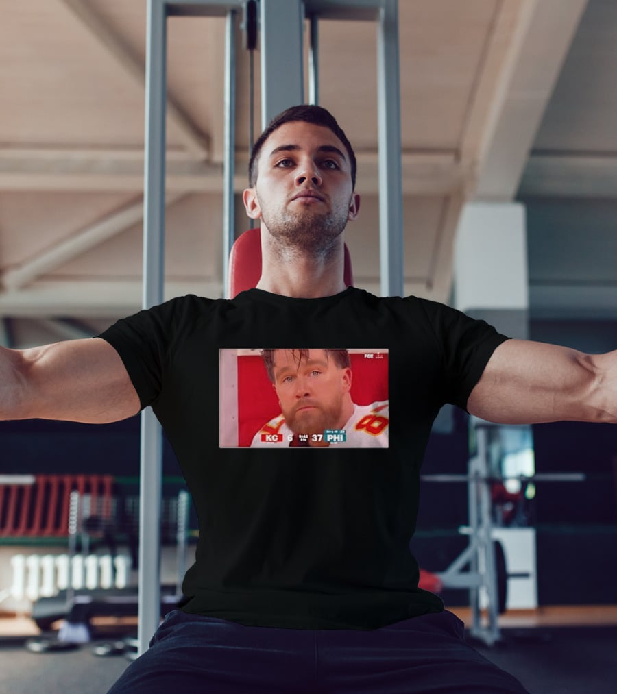 Kelce's Face Disappointment KC 6 PHI 37 NFL Football Game Loss T-Shirt