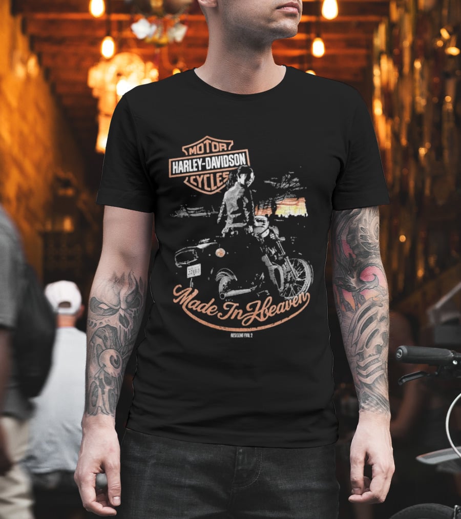 Harley Davidson Motor Cycles Made In Heaven Retro Style Biker Adventure T-Shirt