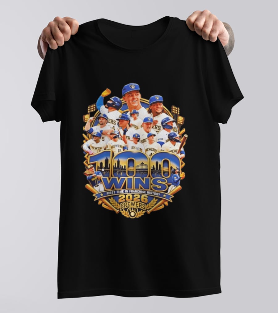 Milwaukee Brewers 100 Wins First Time In Franchise History 2026 Celebration T-Shirt